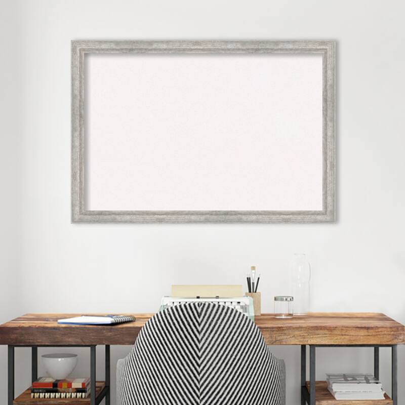 Angled Silver Wood Framed White Corkboard Bulletin Board, Organization Board, Pin Board