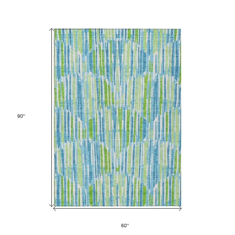 HomeRoots Abstract Transitional Rectangle Outdoor Rug