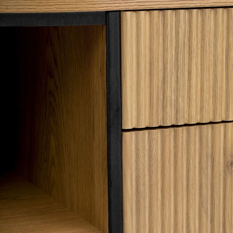 Modern 55.1" Sideboard Buffet Cabinet with 2 Curved Side Door and 2 Drawers for Living Room and Dining Area