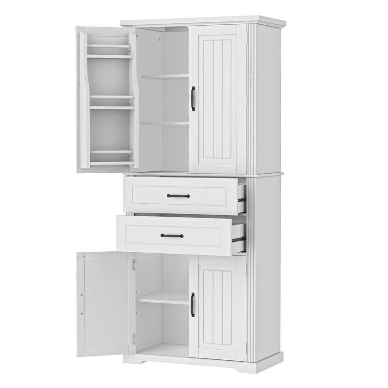 Storage Cabinet with Multi-Functional Storage Space, Doors with Storage Shelves, 2 Drawers, Adjustable Shelf