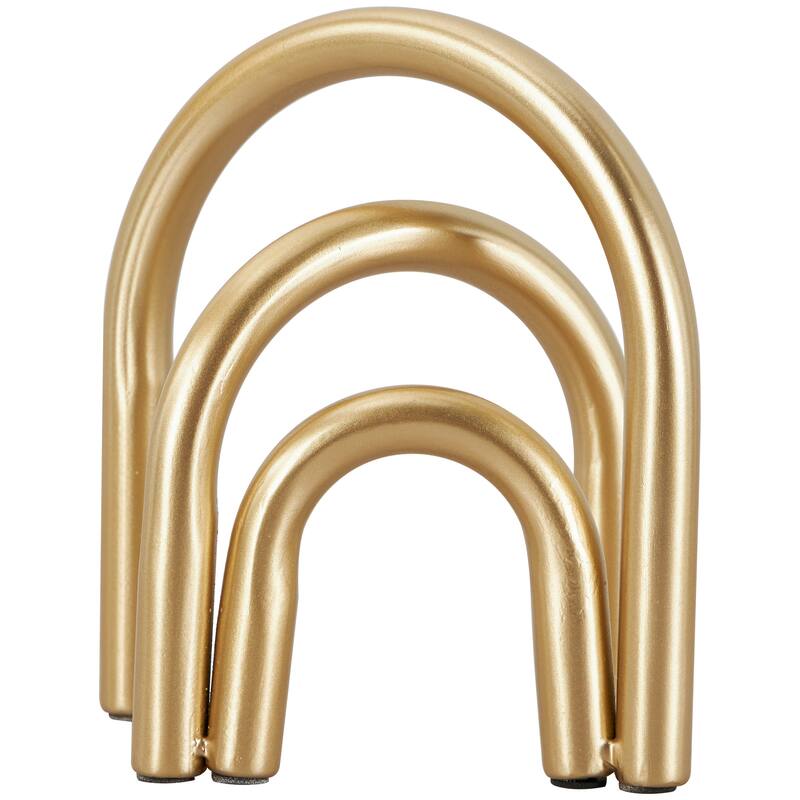 Gold or Black Metal Overlapping Arch Geometric Sculpture