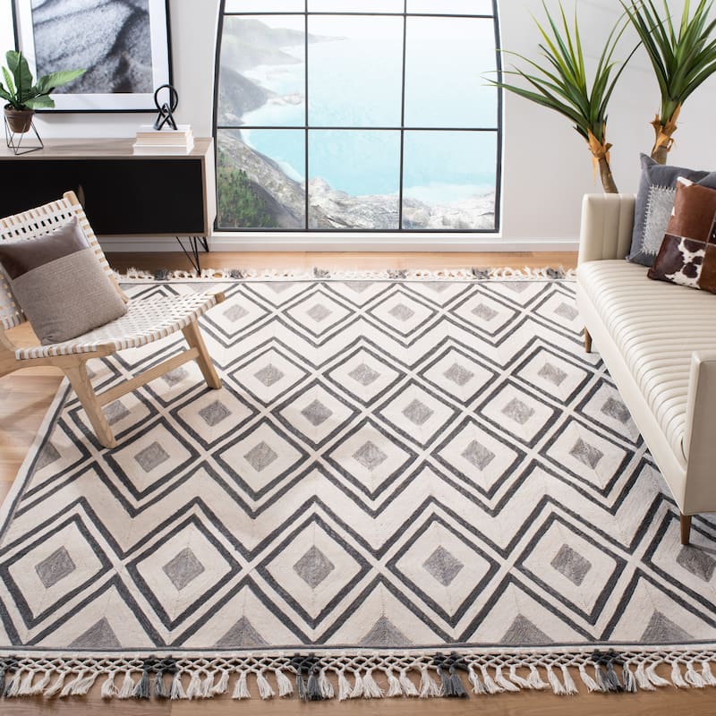 SAFAVIEH Handmade Sahara Daija Moroccan Jute Rug- - 6' x 9' - Ivory/Grey