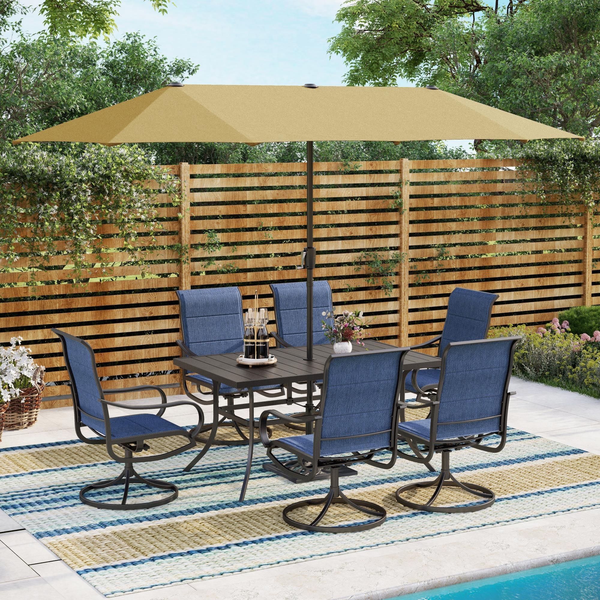 8 piece patio dining 2024 set with umbrella