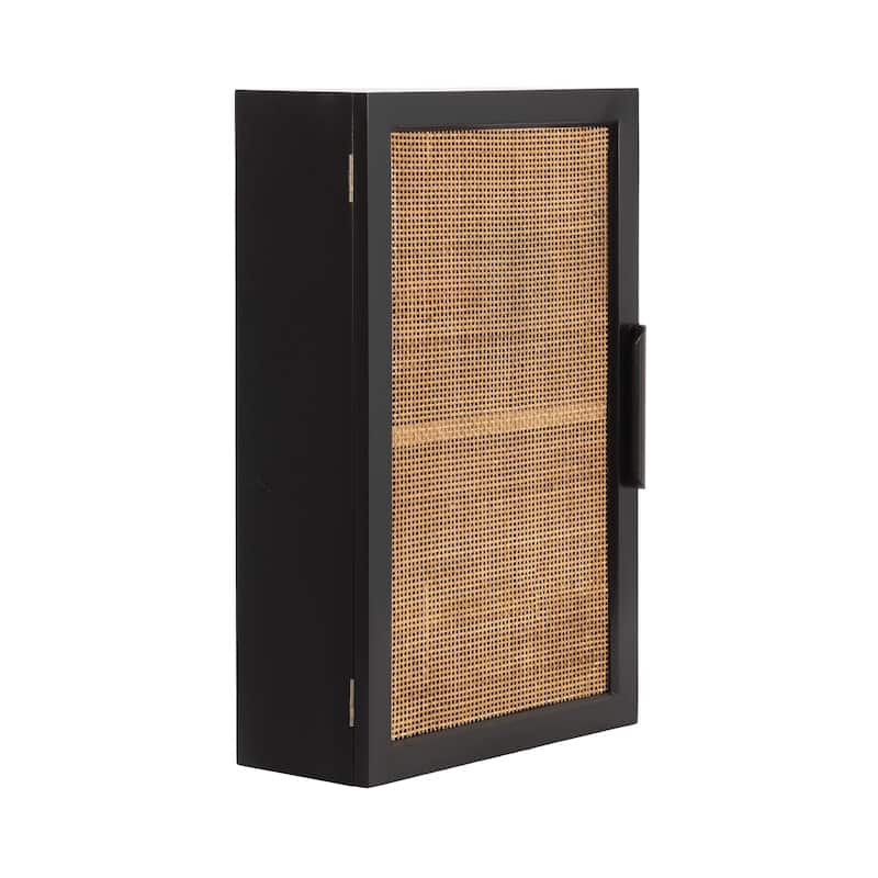 Kate and Laurel Ori Rattan Wall Cabinet