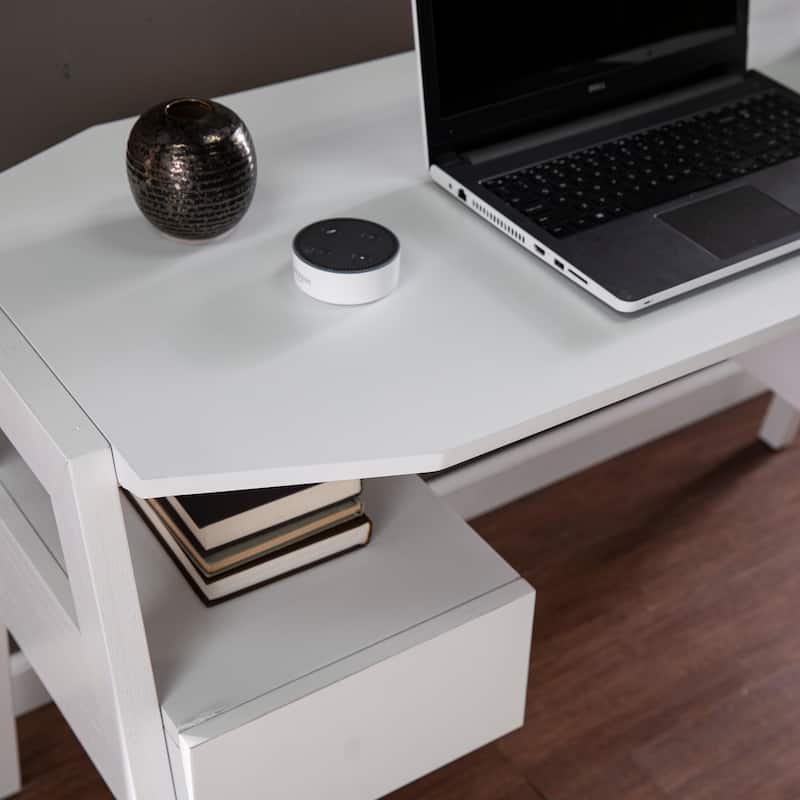 Harper Blvd Carmona Midcentury Modern White Wood Desk with Storage