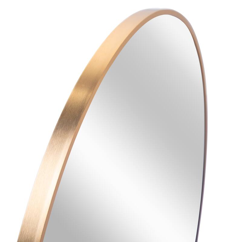 GDFStudio - Rivello Modern Ultra Slim Round Bathroom Vanity Decorative Mirror with Wide Viewing Angle & Metal Frame