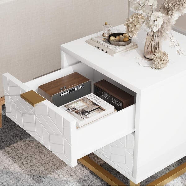 Black Dresser, Small 2 Drawer Dresser for Bedroom, Modern Nightstand for  Bedroom, End Table with Drawer - Bed Bath & Beyond - 41588132