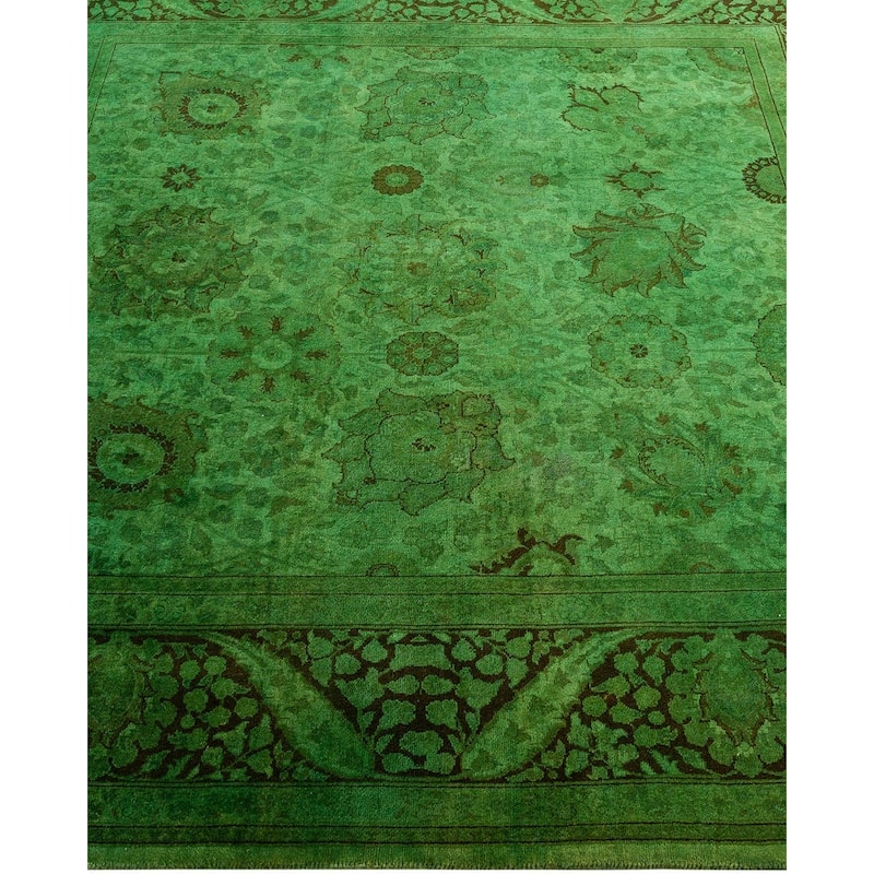 Overdyed, One-of-a-Kind Hand-Knotted Area Rug - Green - 5' 1" x 5' 6"