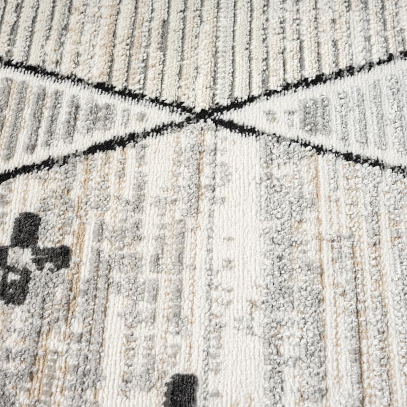 Abani Viva VIV150A Cream Grey Farmhouse Area Rug