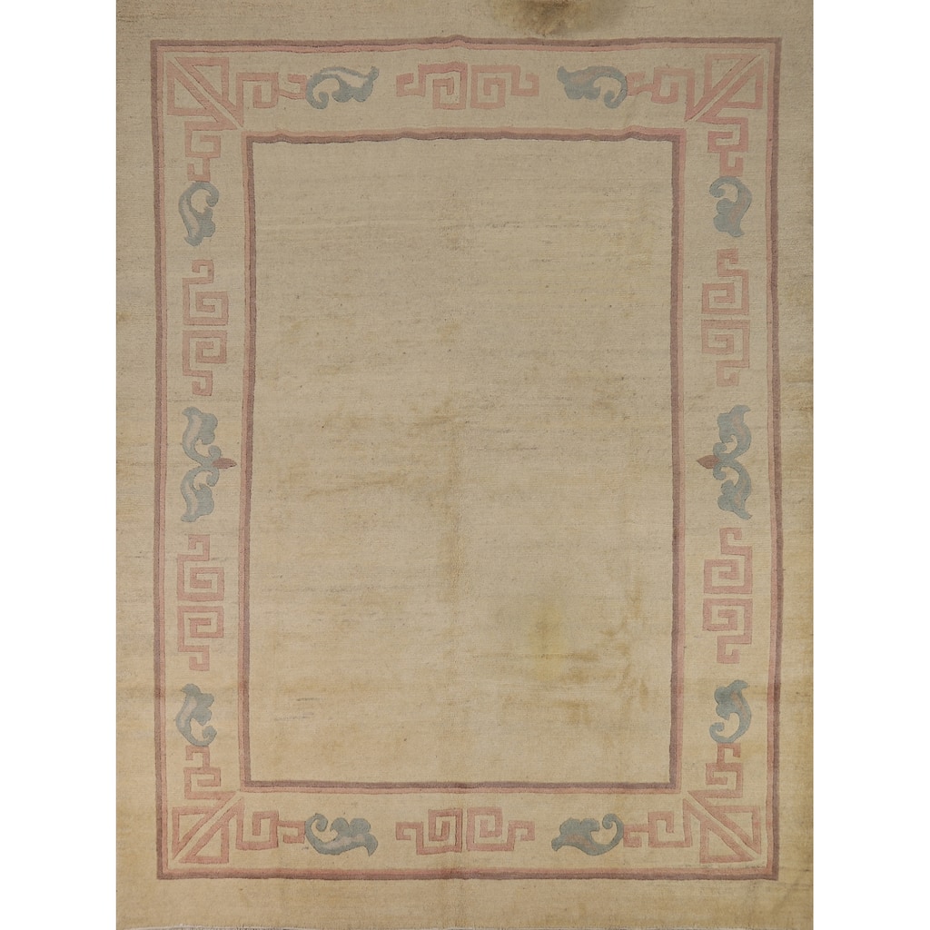 Nepalese Oriental Vintage Area Rug Hand-Knotted Wool Carpet - 7'9" x 9'4"