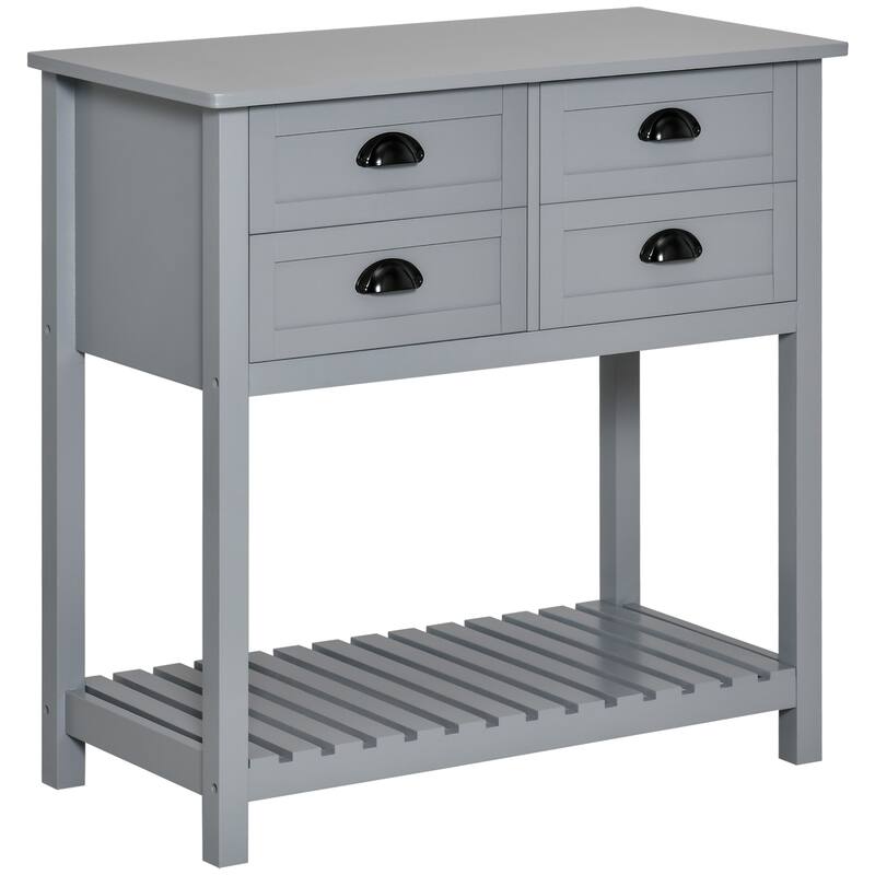 Coffee Bar Cabinet, Sideboard Buffet Cabinet, Kitchen Cabinet with 4 Drawers and Slatted Bottom Shelf for Kitchen, Living Room