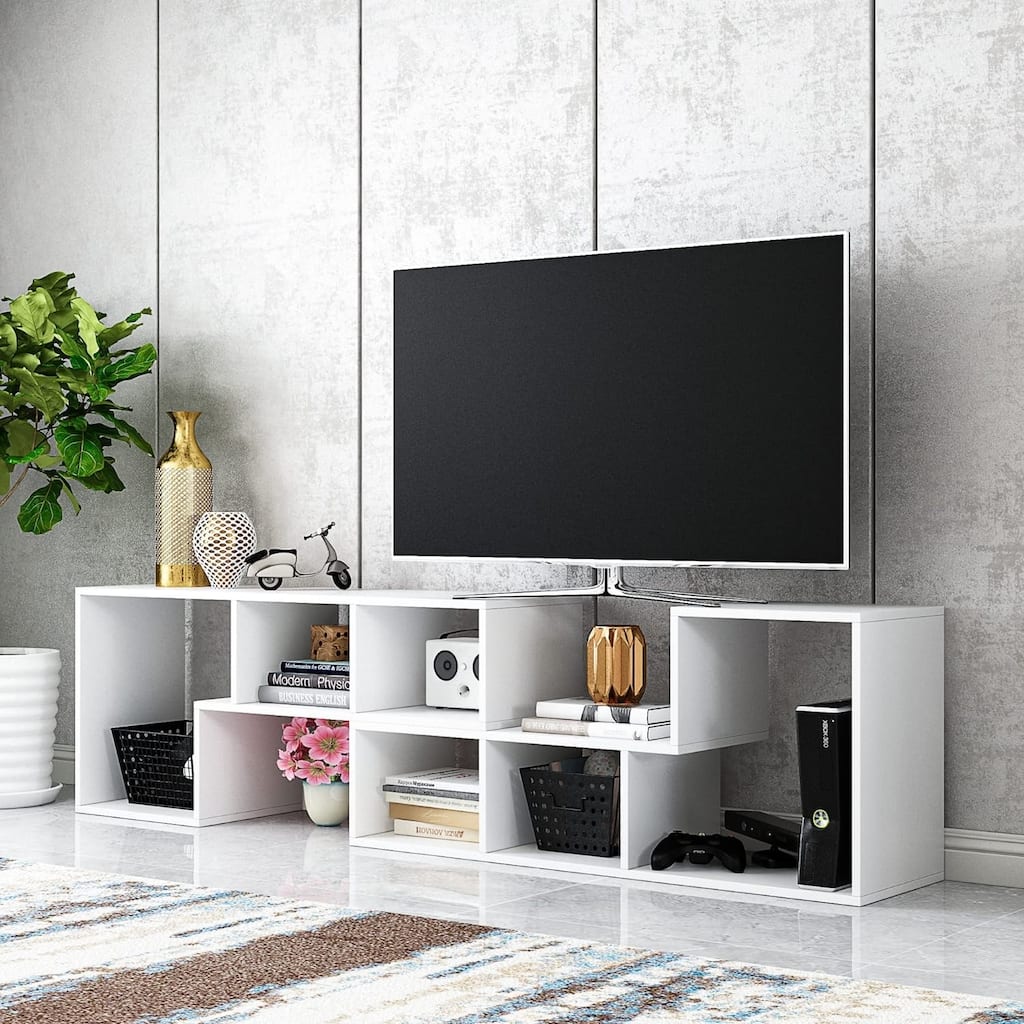Grondin 2-Piece L Shaped TV Stand, Multi-Functional Free Combination Media Console Bookshelf for Living Room Bedroom