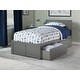 preview thumbnail 1 of 8, Orlando Twin XL Platform Bed with Footboard and 2 Storage Drawers in Grey
