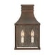 preview thumbnail 2 of 0, Hinkley Beacon Hill Collection Two Light Outdoor Medium Wall Mount Lantern, Blackened Copper
