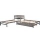 preview thumbnail 6 of 25, Full Size L-shaped Platform Beds with Drawers Linked with Built-in Rectangle Table and Twin Size Trundle.