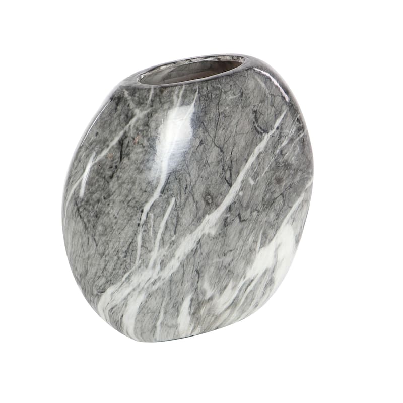 Ceramic Faux Marble Decorative Vase - Set of 3 Gray - Roche River Decor