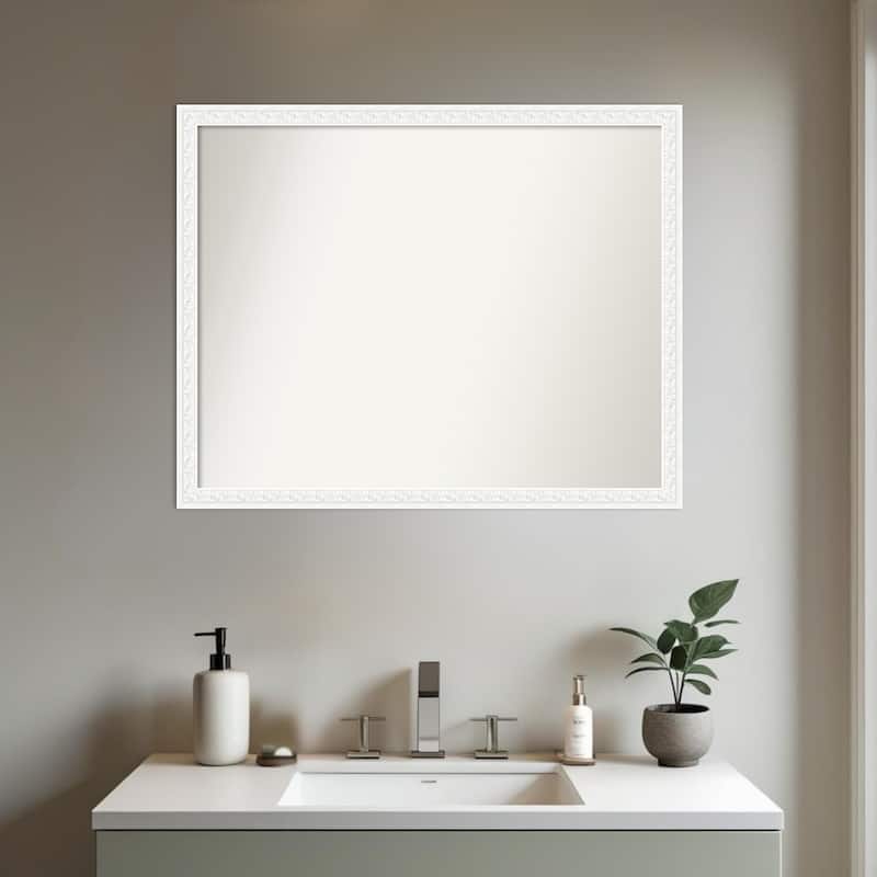Bethany Non-Beveled Wood Framed Bathroom Vanity Wall Mirror