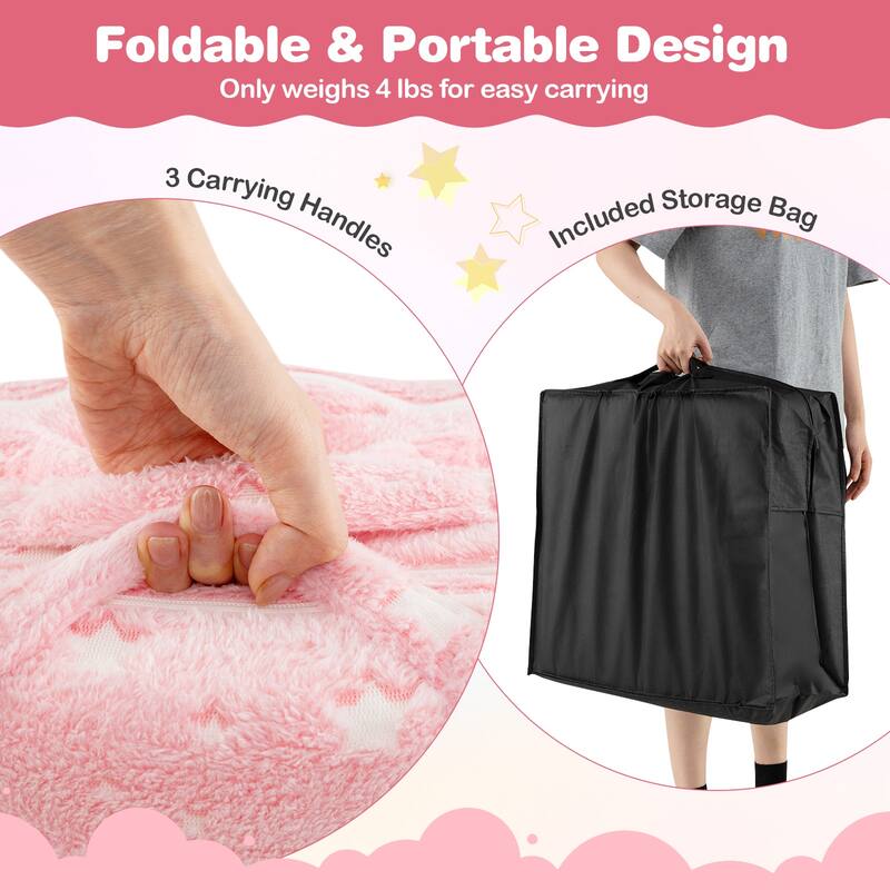 Gymax Foldable Floor Mattress for Kids Glow in the Dark Toddler Nap