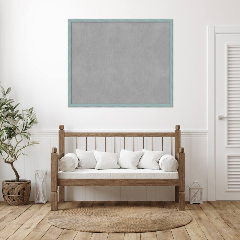 Framed Magnetic Board, Sky Blue Rustic