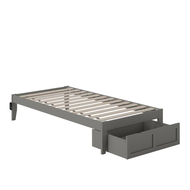 AFI Colorado Platform Bed with Foot Drawer and Charging Station