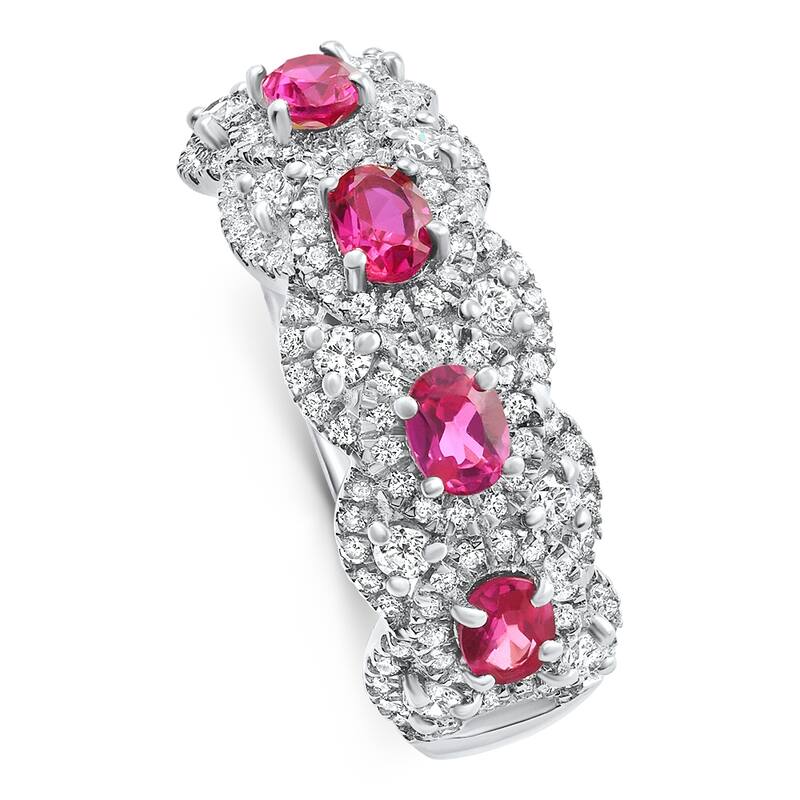 Bliss Diamond 1.43Ct Ruby & Diamond Ring White Gold Lab Grown