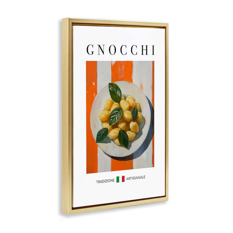 Stupell Traditional Gnocchi Pasta Framed Floater Canvas Wall Art Design By Andreas Magnusson
