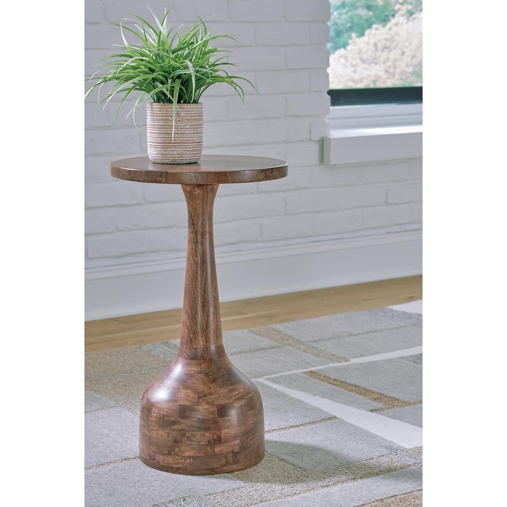 Signature Design by Ashley Joville Medium Brown Accent Table - 14"W x 14"D x 23.75"H