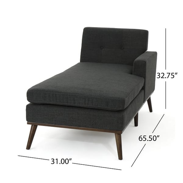 dimension image slide 2 of 3, Stormi Tufted Chaise Lounge by Christopher Knight Home