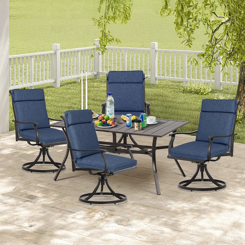 Aoodor Outdoor High Back Dining Chair Cushion Set, 44"x21"x3.2", Set of 4 - 44"x21"x3.2"