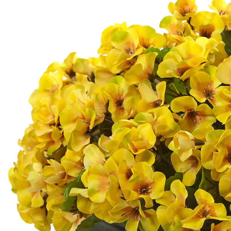 Gothic Glamour Artificial Flower Arrangement with Planter, 20" Tall, Yellow Blooms, Indoor Outdoor Decor - 15