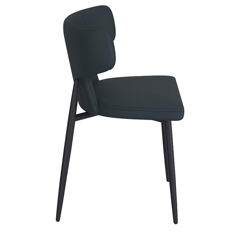 Contemporary Fabric and Metal Dining Chair, Set of 2