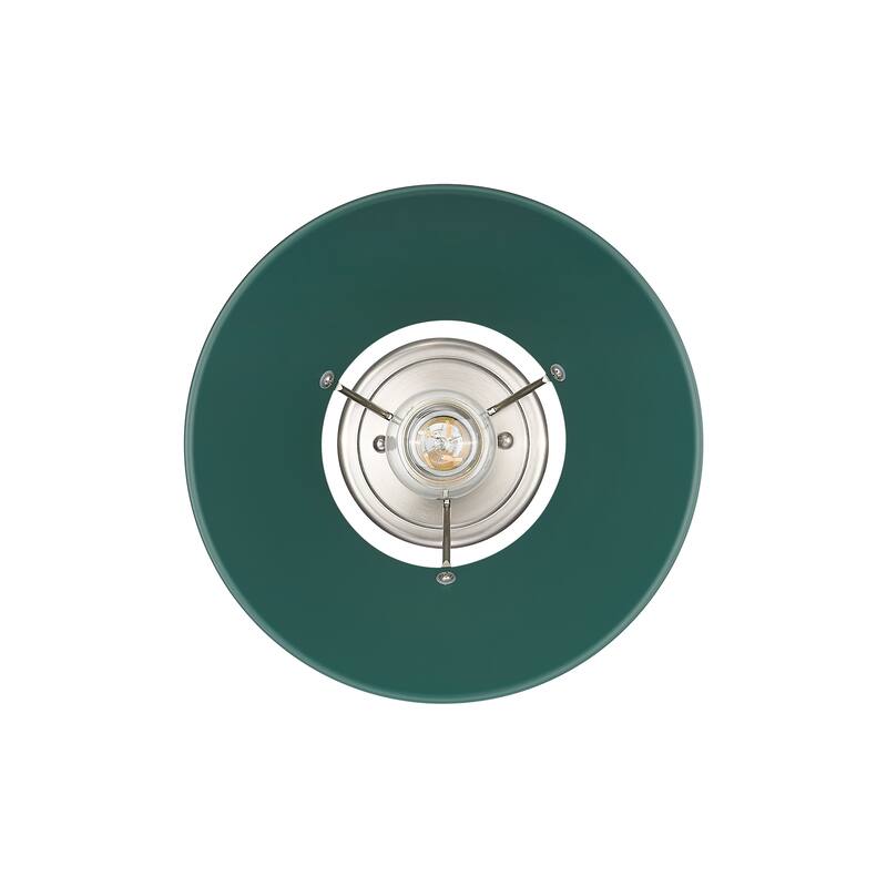 Yep by Golden Lighting Orwell 1-light Flush Mount in Pewter and Pine Green shade