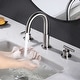 preview thumbnail 24 of 31, 8 Inch Widespread Bathroom Sink Faucet 3 Holes Bathroom Faucet Double Handle Modern Basin Vanity Faucets Deck Mounted No Drain Brushed Nickel