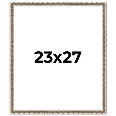 23x27 Frame Silver Versailles Ornate Solid Wood Picture Frame | 1 Inch