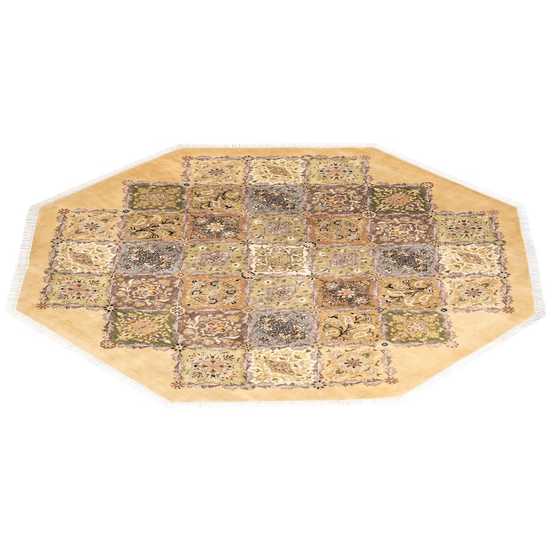 Overton Handknotted Wool Traditional Oriental Yellow Area Rug - 6' x 9'