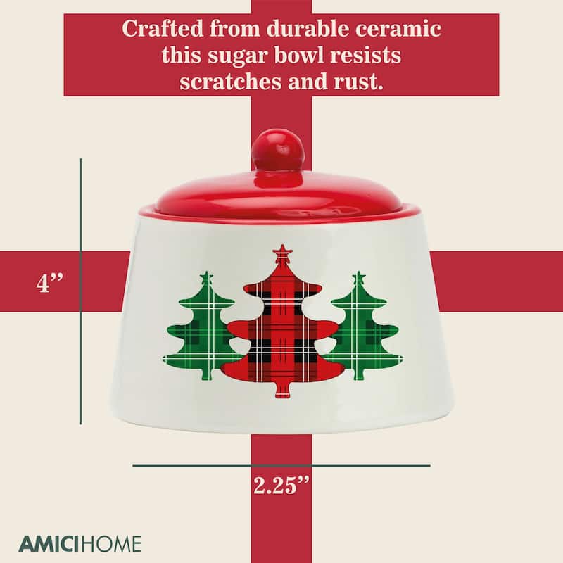 Amici Home Christmas Sugar Bowl - 8 oz