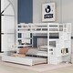 preview thumbnail 4 of 13, Modern & Clean Design Twin over Twin Bunk Beds With Twin Trundle and Stairway Storage Function,Elegant Children Bed