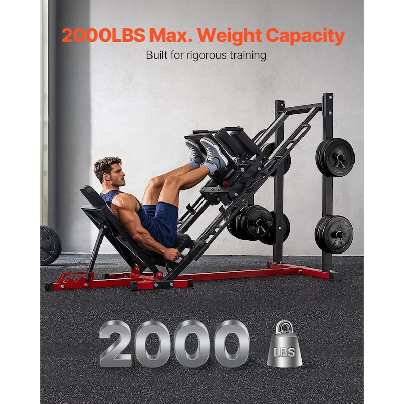 Carbon Steel Leg Press with Hack Squat Machine and 3-Level Adjustable Backrest Perfect for Home Gym Training - 85” x 58” x 48”