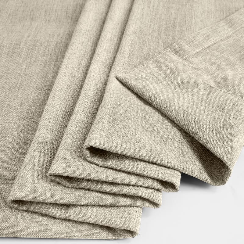 Exclusive Fabrics Basic Faux Linen Curtain Pair - 2 Panels - Light Filtering Window Curtains