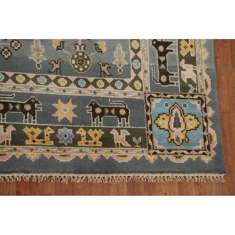 Tribal Geometric Heriz Serapi Oriental Area Rug Handmade Wool Carpet - 9'2" x 11'10"