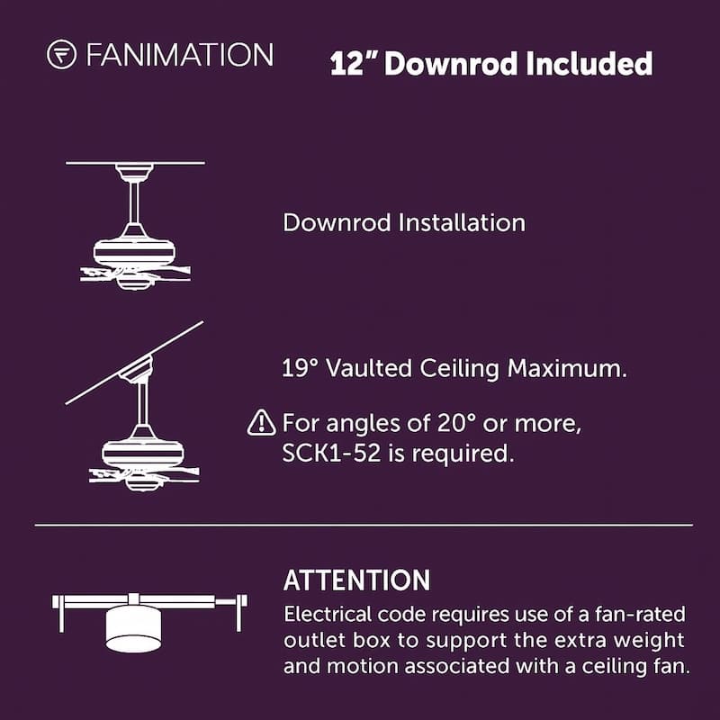 Fanimation Spitfire DC Custom Indoor/Outdoor Smart Ceiling Fan DC Motor with Remote - Black