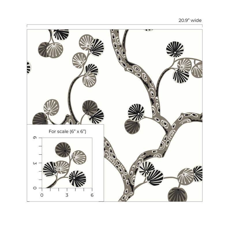 Seabrook Designs Allegra Branches Non-Woven Unpasted Wallpaper