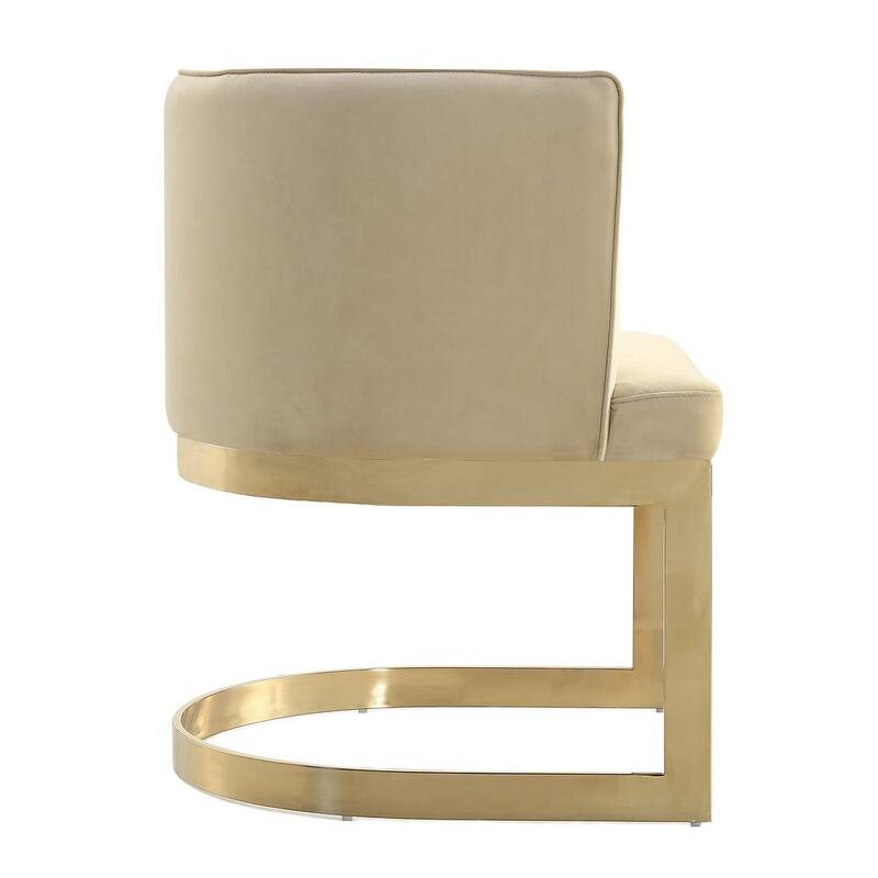 Aura Polished Brass Velvet Dining Chair