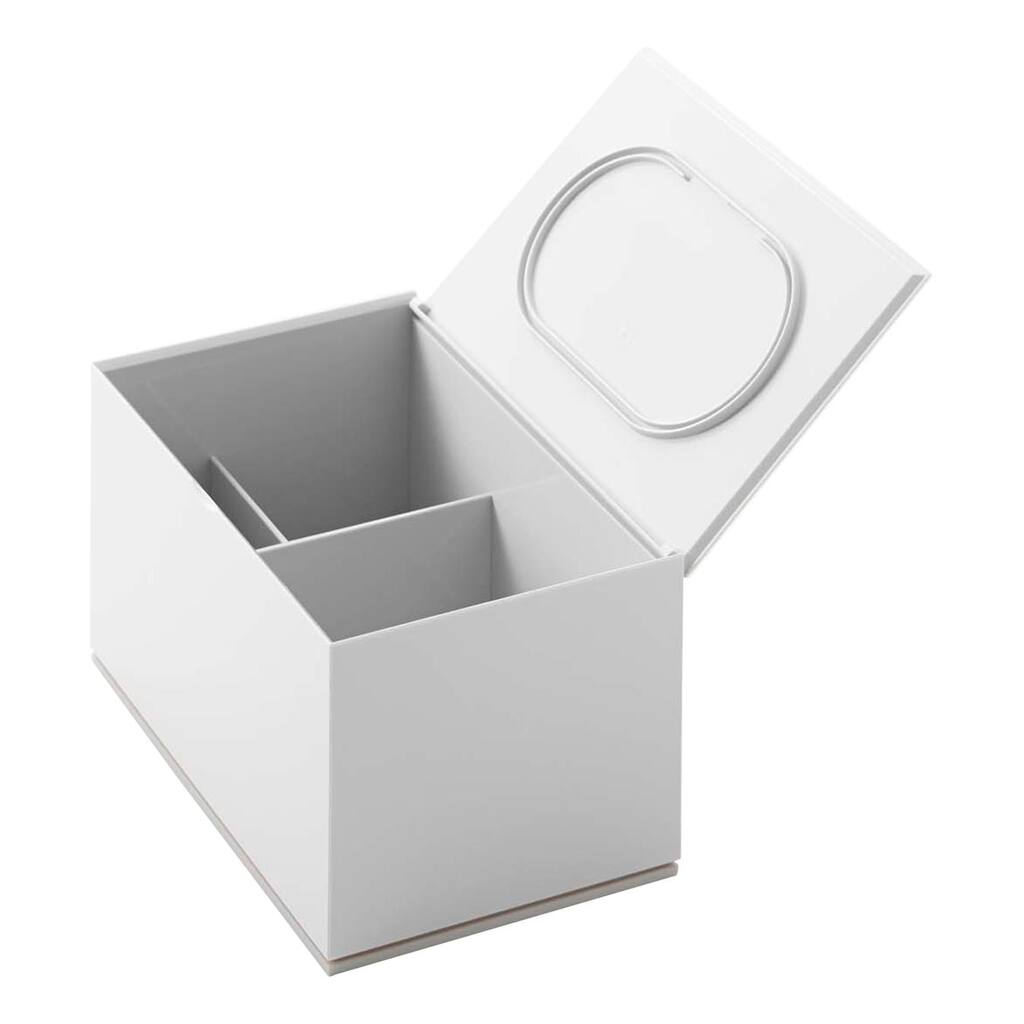 Yamazaki Home Skincare Organizer, ABS Plastic, Holds 2.2 lbs, Lid - L 3.94 x W 6.3 x H 3.54 inches