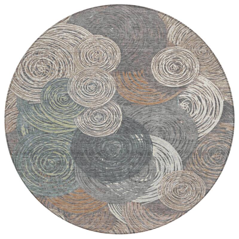 Machine Washable Indoor/ Outdoor Modern Twister Chantille Rug