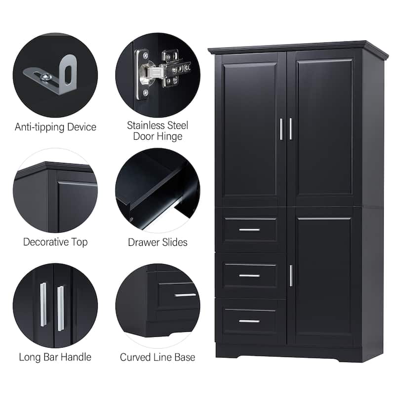 Tall and Wide Storage Cabinet with Doors