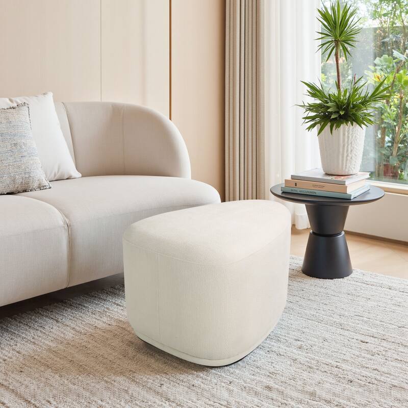 Bonnie 26"/43" W Chenille Small/ Oversized Triangular Cheese Ottoman