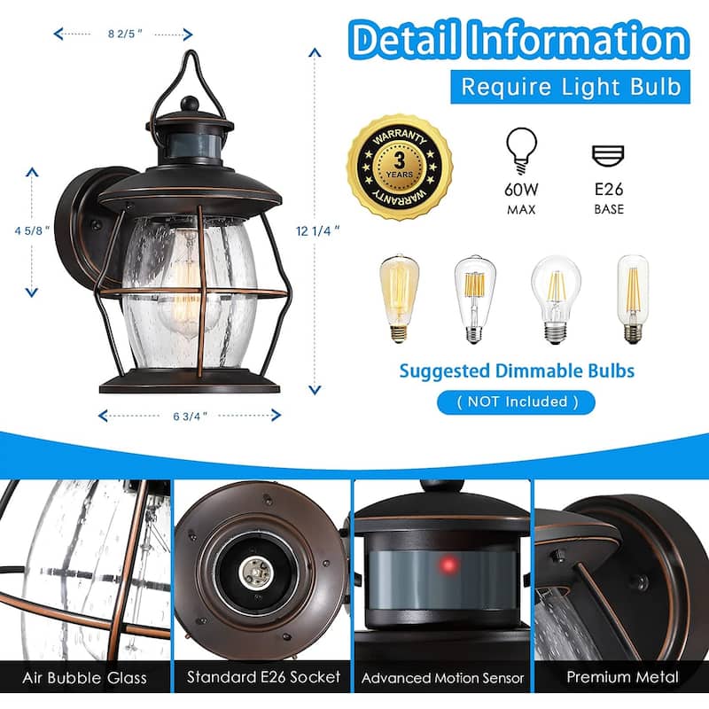 Motion sensor wall lights dusk to dawn exterior light fixtures wall sconce