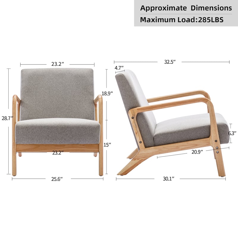 Lounge Accent Chair with Solid Wood Frame