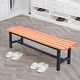 preview thumbnail 8 of 14, Outdoor Anticorrosive Wood Bench With Black Iron Legs